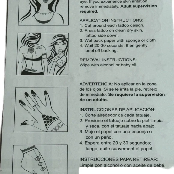 - Metallic Temporary Gold & Silver Jewelry Tattoos - Picture 2 of 2